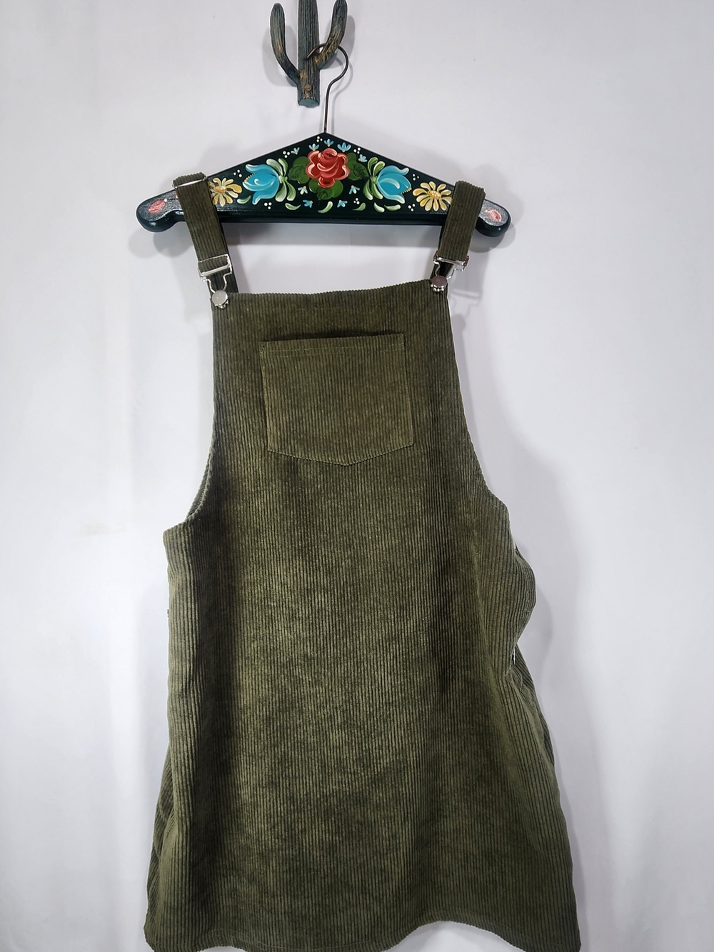 Olive Boho Green Corduroy Overalls - Size Small (Excellent Condition)
